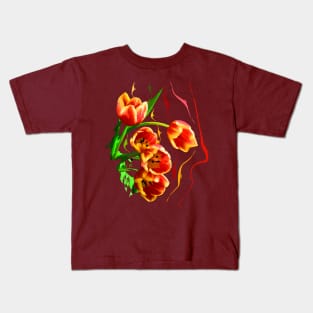 Red-and-yellow tulips Kids T-Shirt